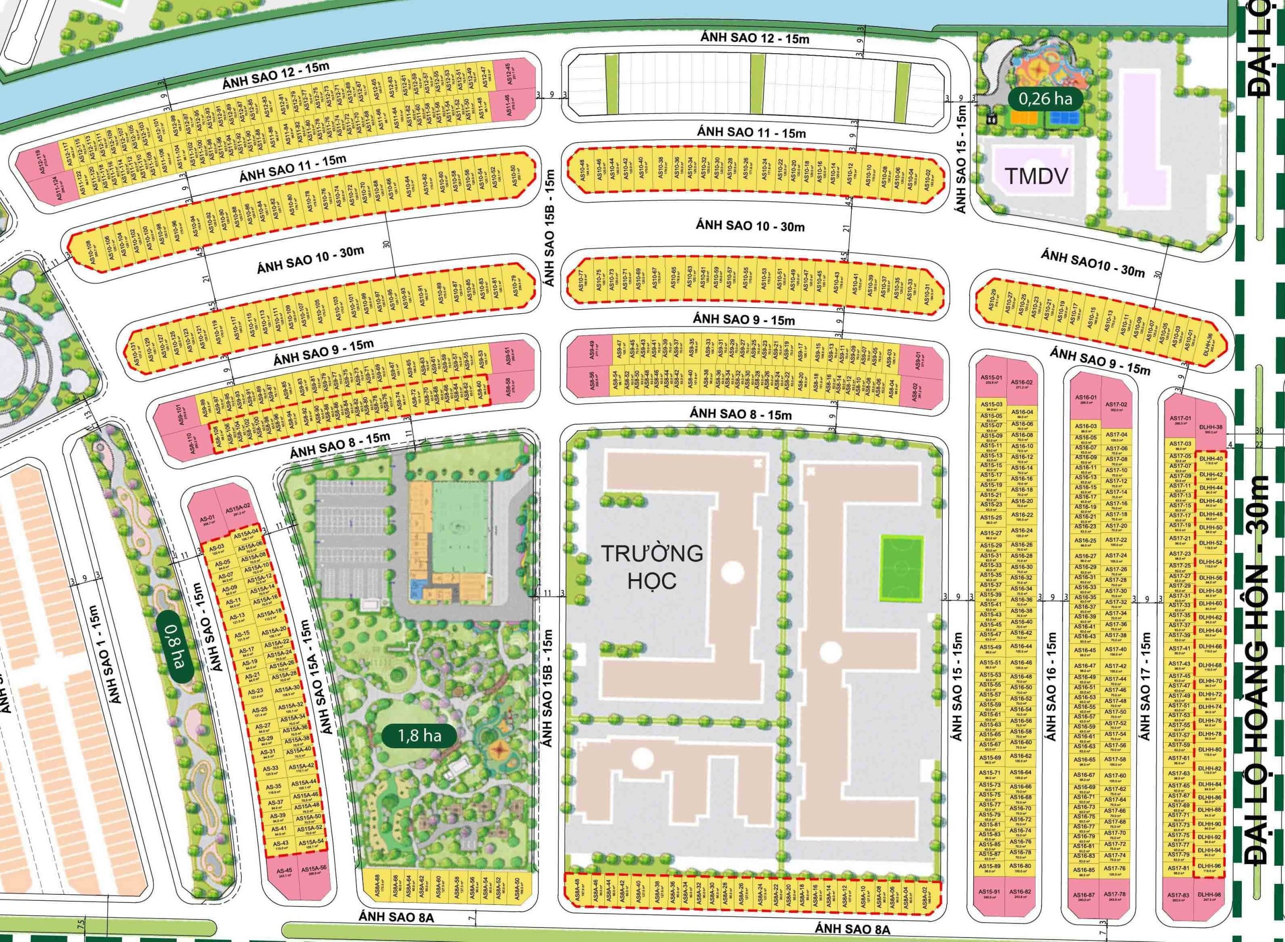 Liền kề Shophouse phân khu Ánh Sao